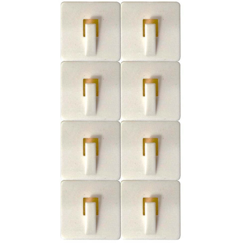 8 PIECE PACKAGE OF SELF ADHESIVE SQUARE WALL HOOKS - H-41009 - ToolUSA