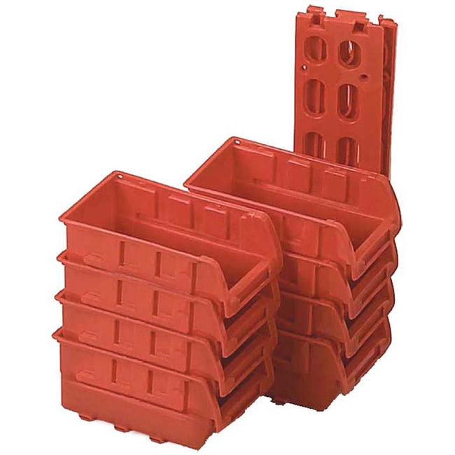 8 Piece Stackable Storage Bins - Racks For Hanging on Wall - MJ-73052 - ToolUSA