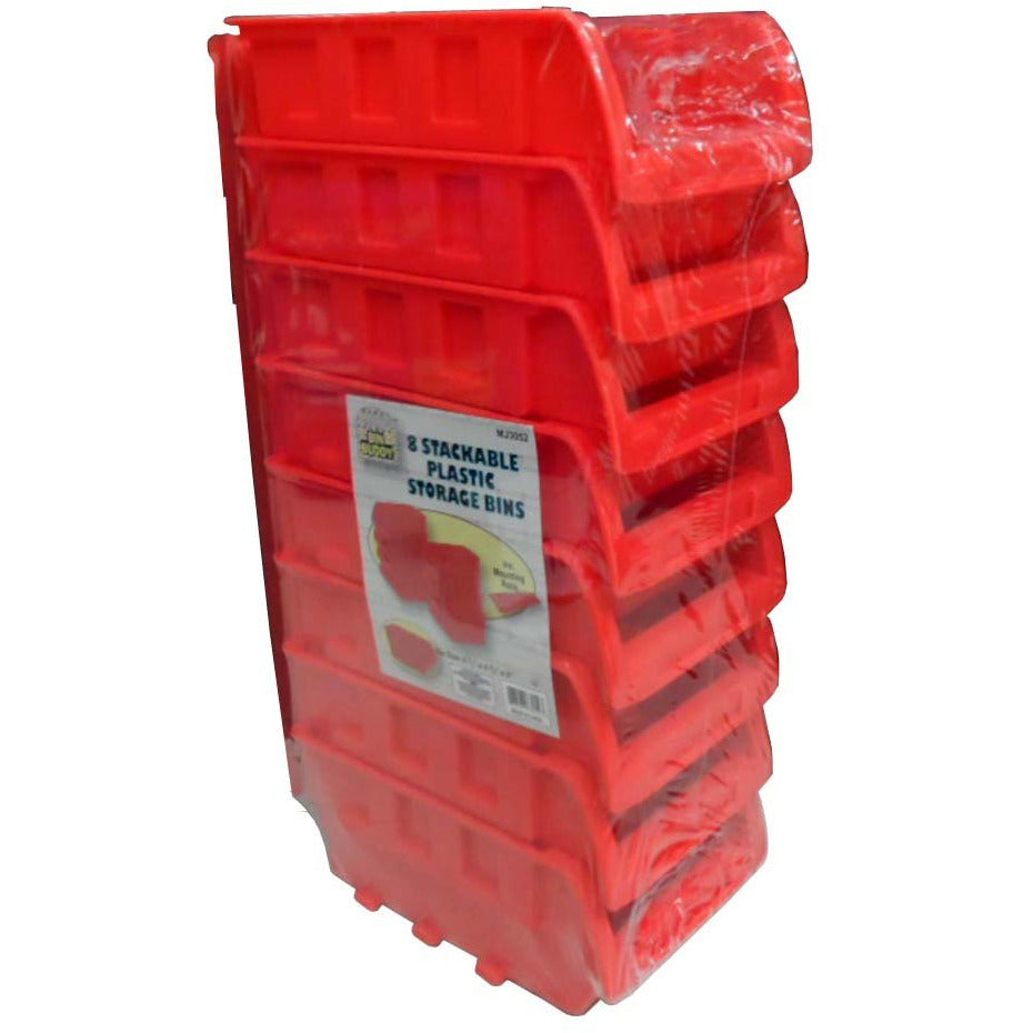 8 Piece Stackable Storage Bins - Racks For Hanging on Wall - MJ-73052 - ToolUSA