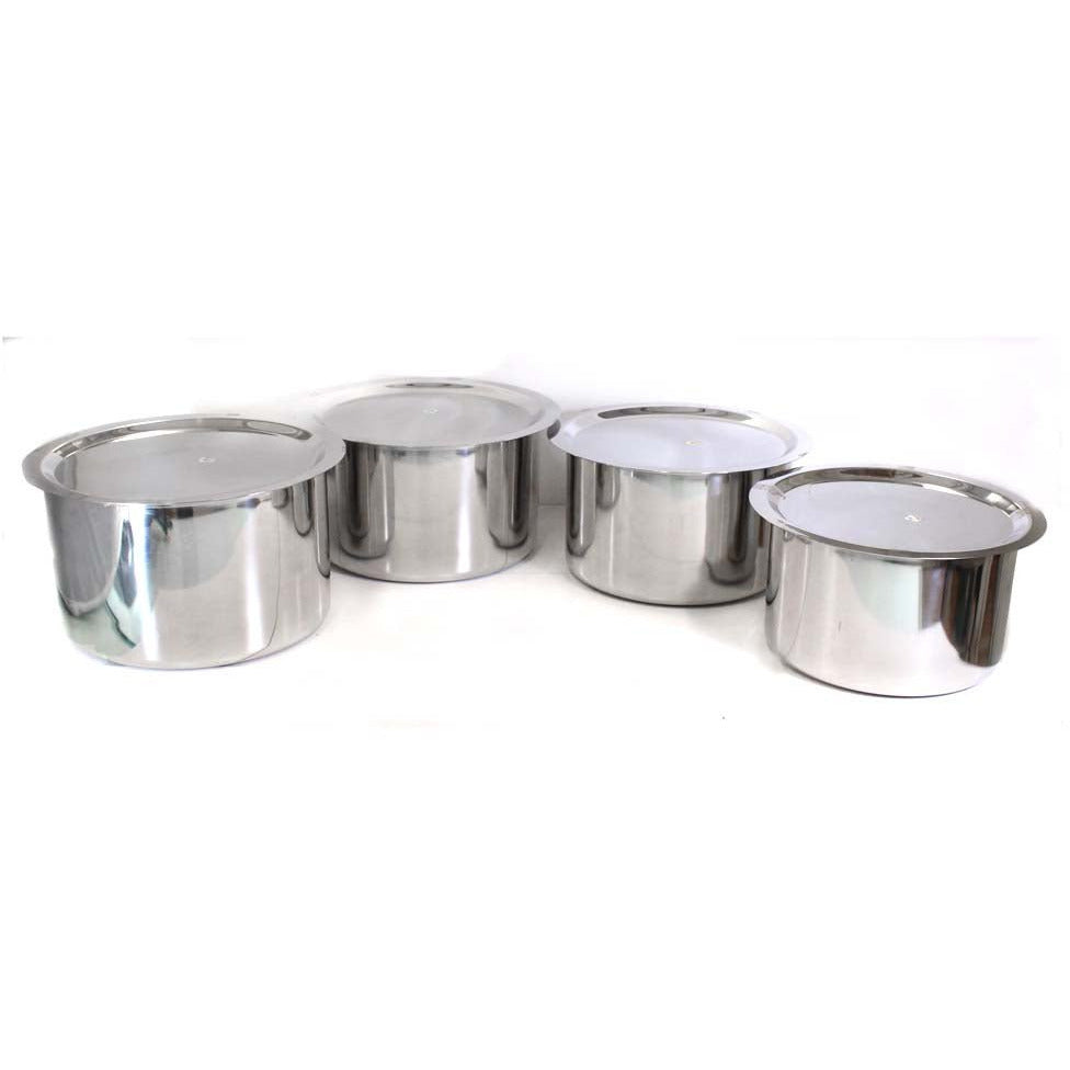 8 Piece Stainless Steel Cooking Pots, Lids - UCT-FT4-1922 - ToolUSA