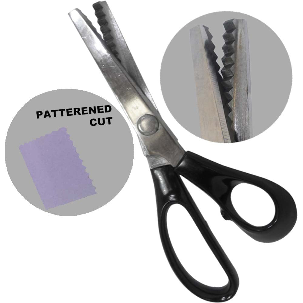 8" Pinking Shears - Black Pastic Handle - SC-14099 - ToolUSA