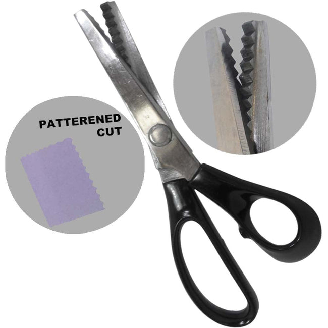 8" Pinking Shears - Black Pastic Handle - SC-14099 - ToolUSA