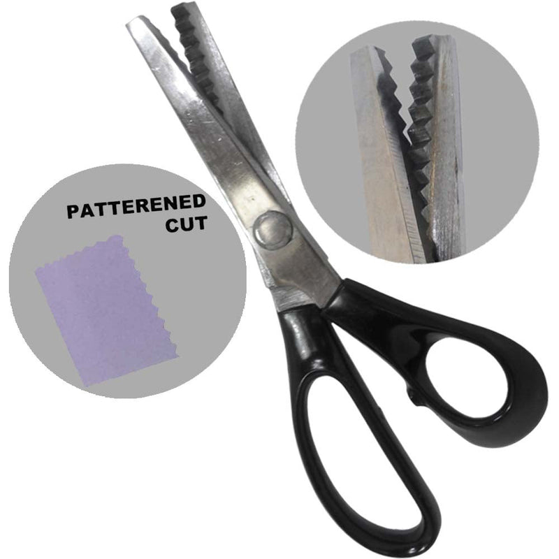 8" Pinking Shears - Black Pastic Handle - SC-14099 - ToolUSA