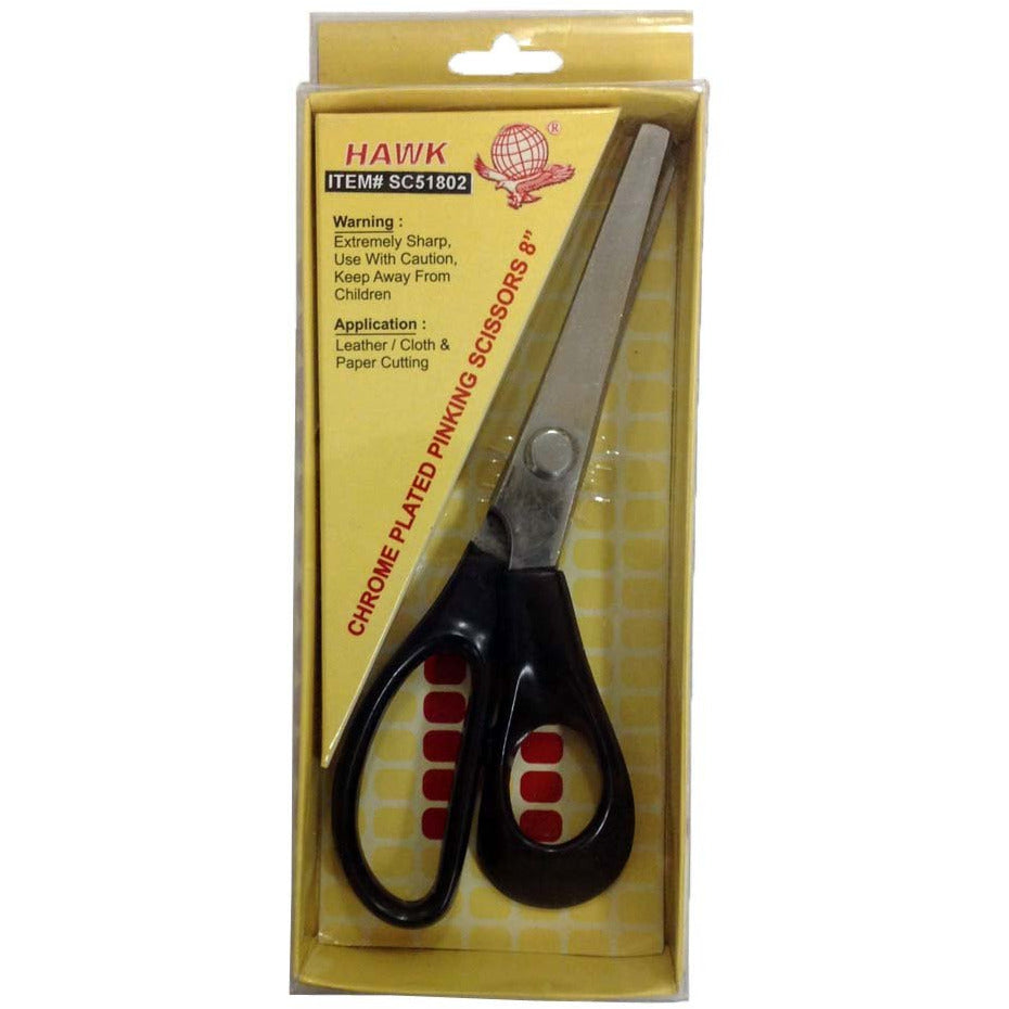 8" Pinking Shears - Black Pastic Handle - SC-14099 - ToolUSA