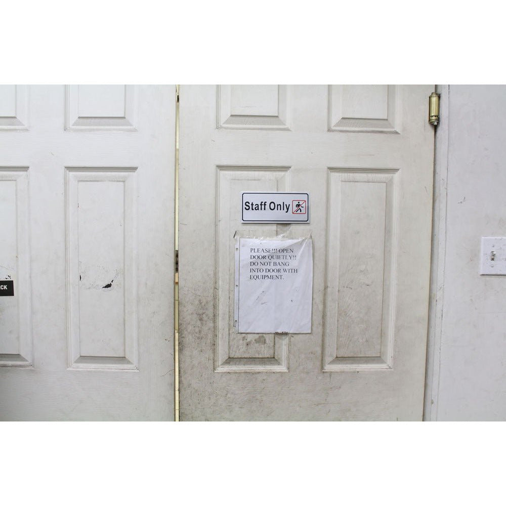 8 X 3-1/2 Inch Staff Only Sign In Brushed Aluminum With Acrylic Paint (Pack of: 2) - SG-STAFF-YX - ToolUSA