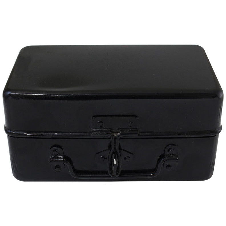 8 X 4-1/2 X 4 Inch Multi Purpose Black Metal Box With Hasp - UB3845-4BK - ToolUSA