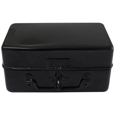 8 X 4-1/2 X 4 Inch Multi Purpose Black Metal Box With Hasp - UB3845-4BK - ToolUSA