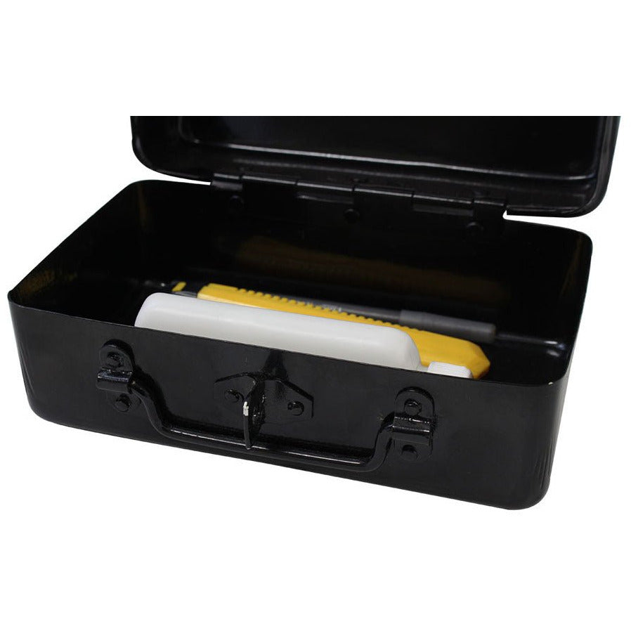 8 X 4-1/2 X 4 Inch Multi Purpose Black Metal Box With Hasp - UB3845-4BK - ToolUSA