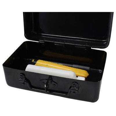 8 X 4-1/2 X 4 Inch Multi Purpose Black Metal Box With Hasp - UB3845-4BK - ToolUSA