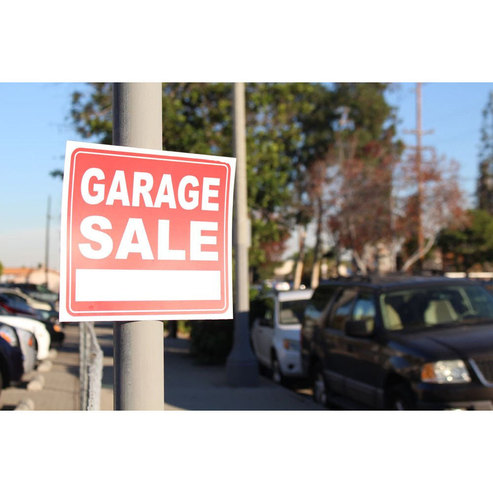 8 X 9 Inch, "Garage Sale" Sign In Bright Red And White (Pack of: 2) - SG-GARGE-YX-Z02 - ToolUSA