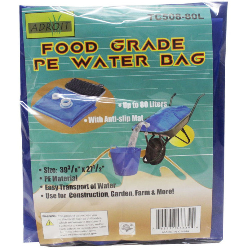 80 Liter Food Grade PE Water Bag | Anti-Slip Mat for Wheel Barrow (Pack of: 1) - TC508-80L - ToolUSA