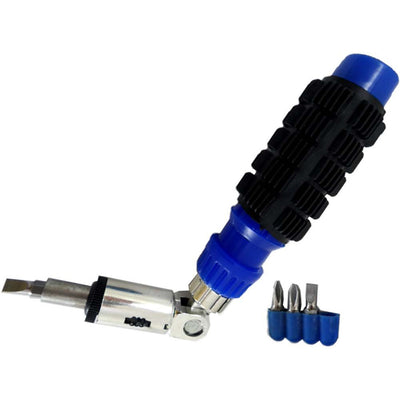 8.25" Long 3-way Reversible Ratchet Screwdriver - 4 Bits Included - PS-02595 - ToolUSA