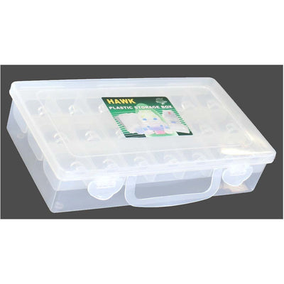 8.75" X 5" X 2" CLEAR PLASTIC CRAFT BOX WITH 22 STORAGE SECTIONS - TJ-13519 - ToolUSA