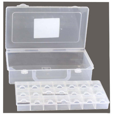 8.75" X 5" X 2" CLEAR PLASTIC CRAFT BOX WITH 22 STORAGE SECTIONS - TJ-13519 - ToolUSA