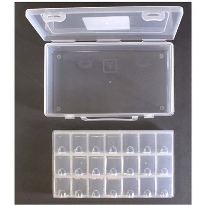 8.75" X 5" X 2" CLEAR PLASTIC CRAFT BOX WITH 22 STORAGE SECTIONS - TJ-13519 - ToolUSA