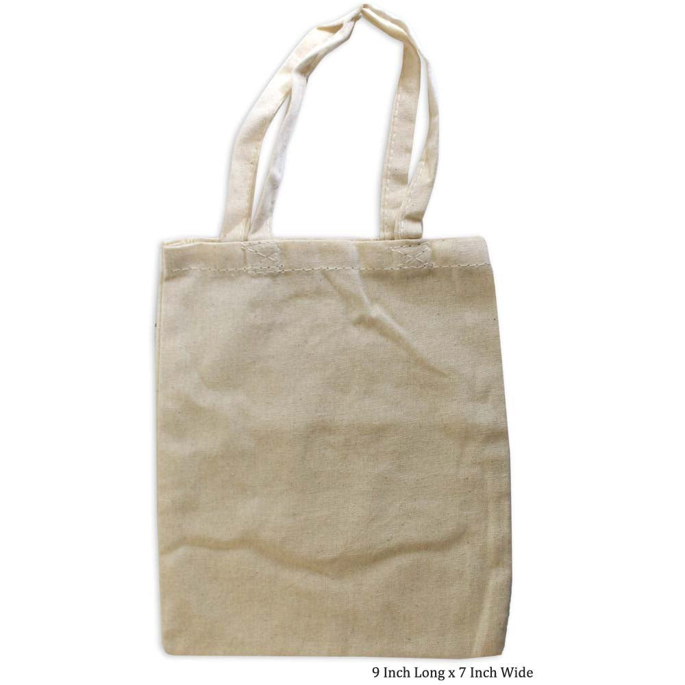 9 Inch Long Tote Bag, Natural Cotton (Pack of: 2) - AB-70010-Z02 - ToolUSA