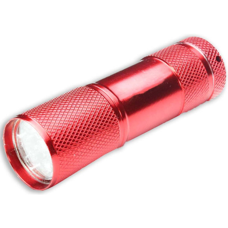 9 LED Red Mini Flashlight with Wrist Strap (Batteries Included) - LKCO-6929-FL - ToolUSA