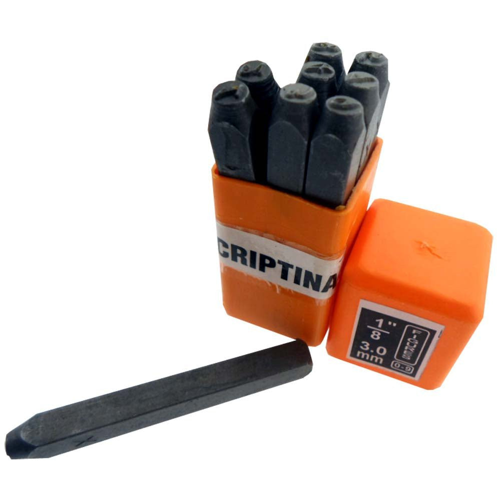 9 Pc. Hardened Steel Number Punch Set In Fancy 