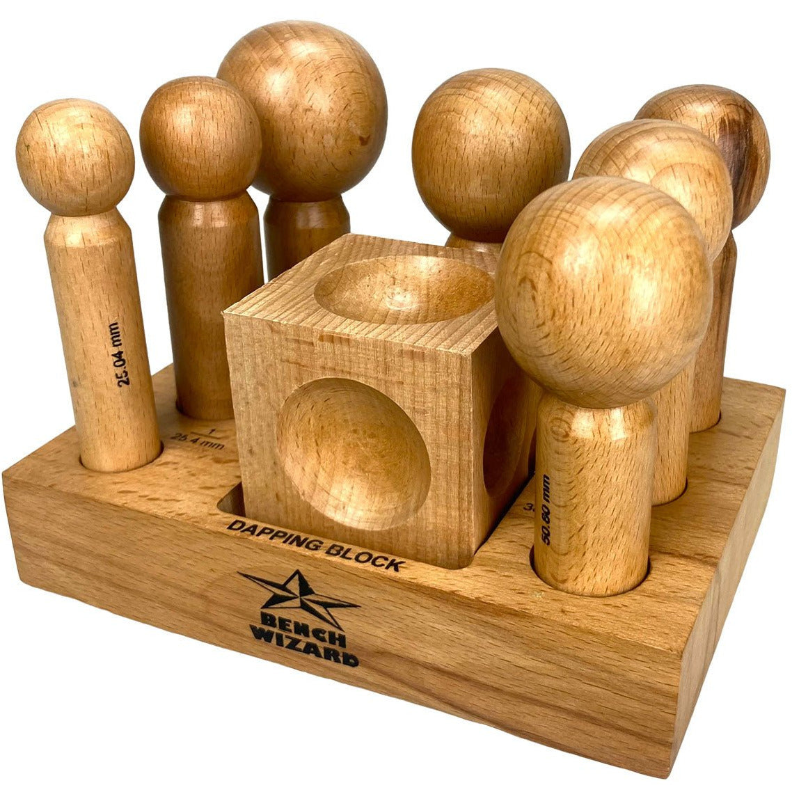 9 Pcs. Wooden Dapping Punch Set - ToolUSA