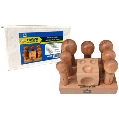 9 Pcs. Wooden Dapping Punch Set - ToolUSA
