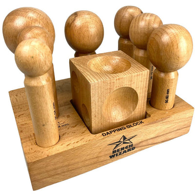 9 Pcs. Wooden Dapping Punch Set - ToolUSA