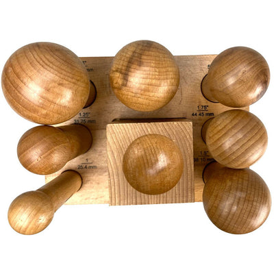 9 Pcs. Wooden Dapping Punch Set - ToolUSA