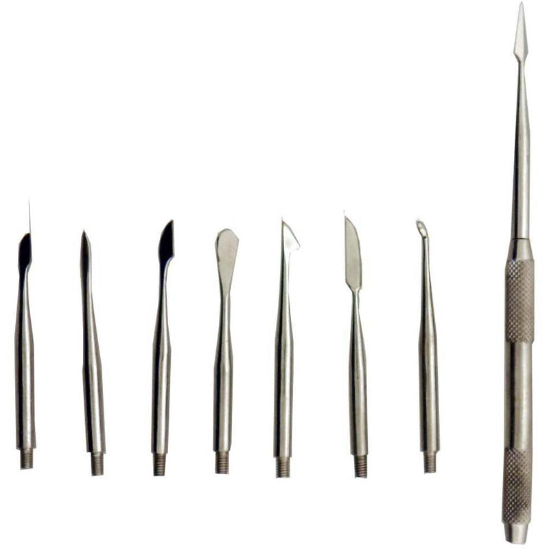 9 Piece Scalpels - Arrowhead, Spoon, Spatula, Sharp Edge - S1-89251 - ToolUSA