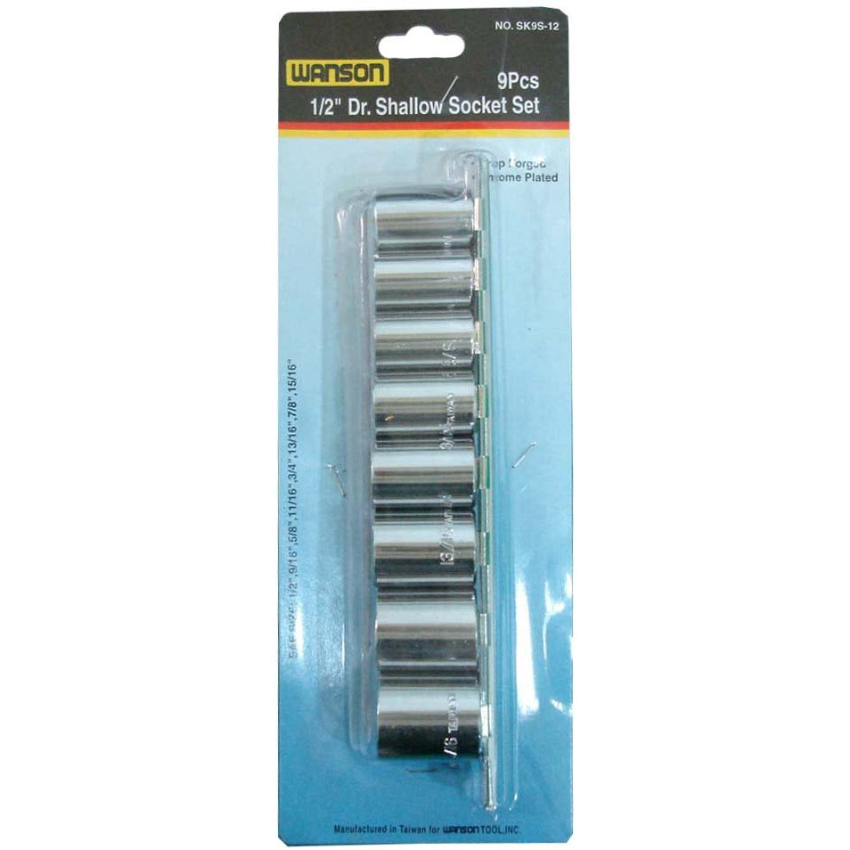 9 Piece Shallow Socket Set - TU-FR-8264 - ToolUSA
