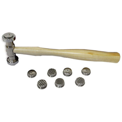 9 Piece Texturizing Hammer Set | Interchangeable Heads & Wooden Handle - PH609-P-BX - ToolUSA