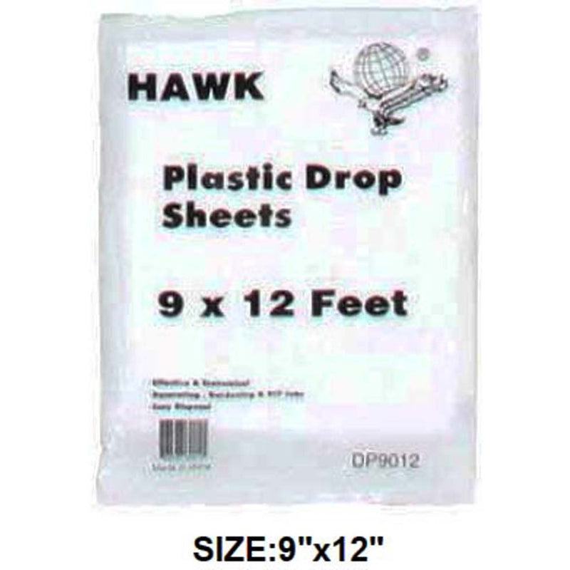 9' x 12' Disposable Plastic Dropcloth For Floors, Furniture or Shrubs (Pack of: 2) - TT-69012-Z02 - ToolUSA