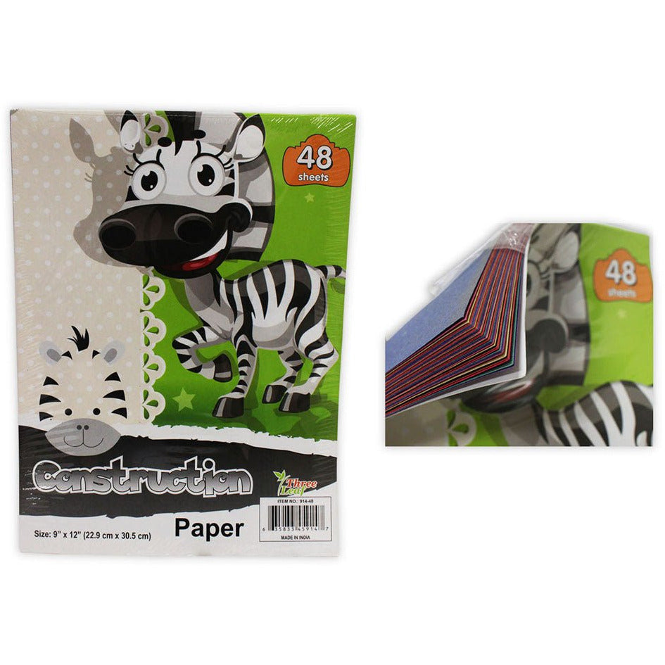 9 X 12 Inch Pad Of Construction Paper-48 Sheets With 6 Pages In Each Of 8 Colors (Pack of: 2) - HK-46875-Z02 - ToolUSA