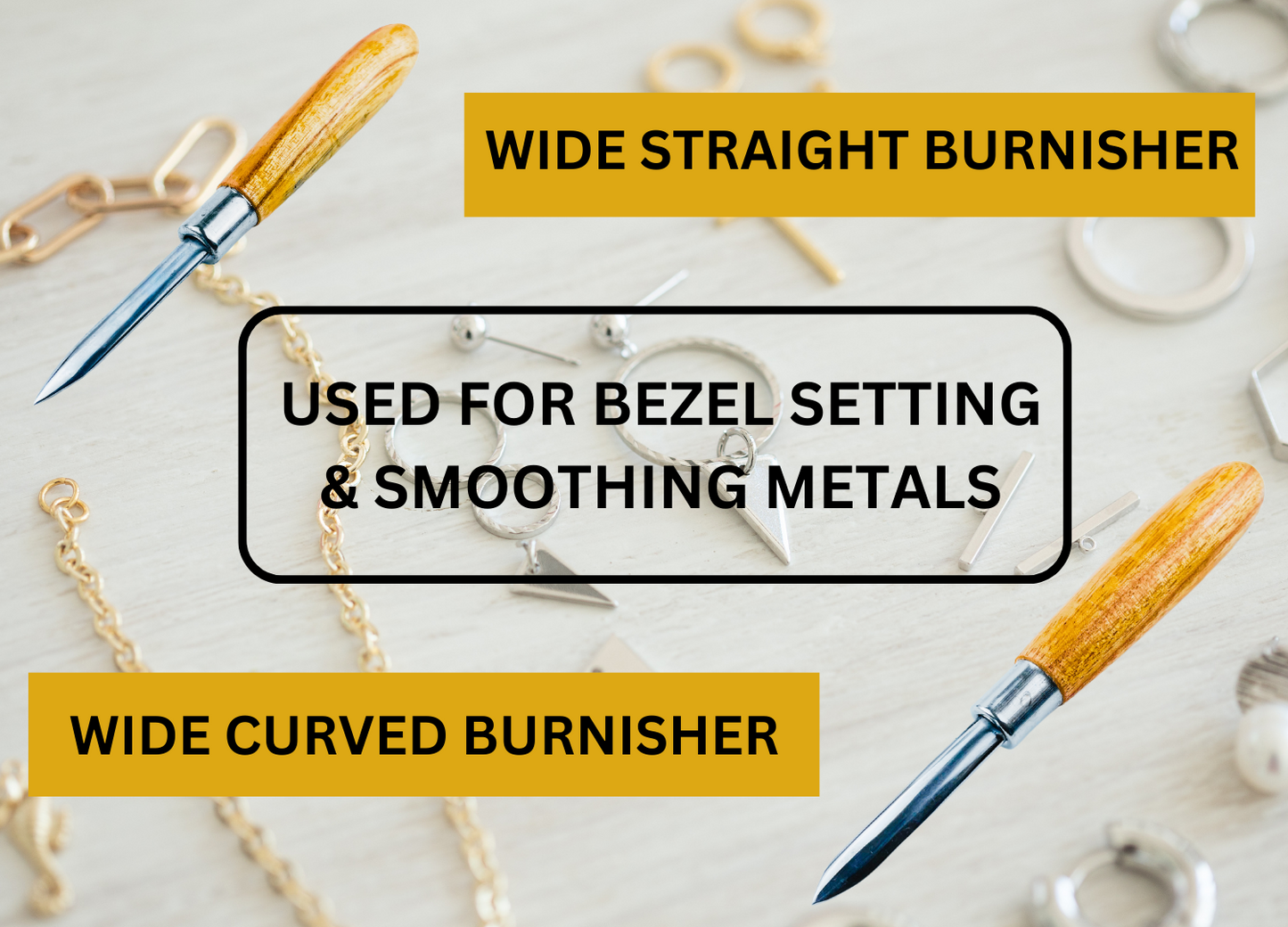 Jeweler's Stone & Ring Working Deluxe Set - Burnishers, Bezel Roller, Prong Pushers, & Vise  - KIT-TJ9783-3