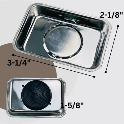 Small Rectangular Stainless Steel Magnetic Tray - MC-17466 - ToolUSA