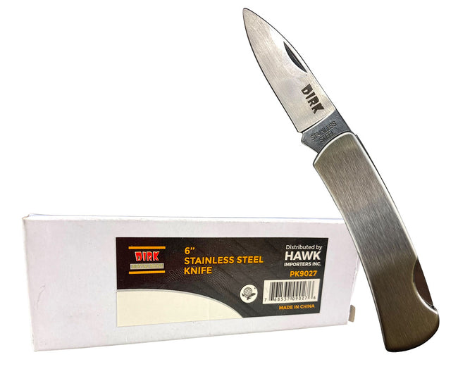 6 Inch Stainless Steel Pocket Knife (Pack of: 1) - PK-09027 - ToolUSA