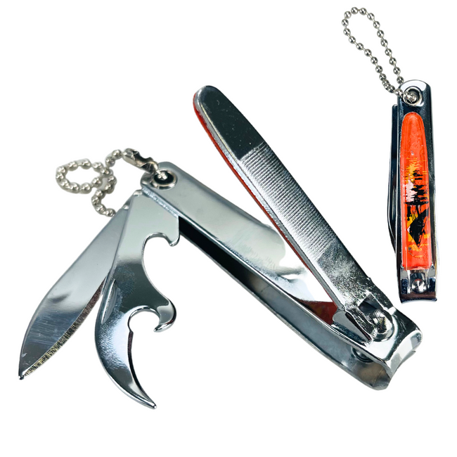 2.5" Stainless Steel Nail Clipper Bottle Opener, Knife with Key Chain (Pack of: 2) - CARE-00004-Z02