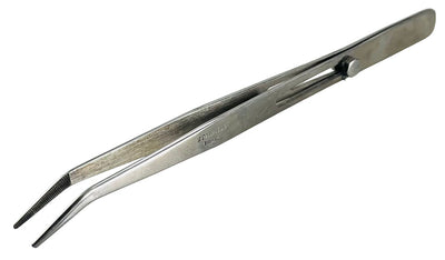 5-1/2 Inch Stainless Steel Locking Tweezer With Pointed Slanted Tips (Pack of: 2) - S8-08592-Z02 - ToolUSA