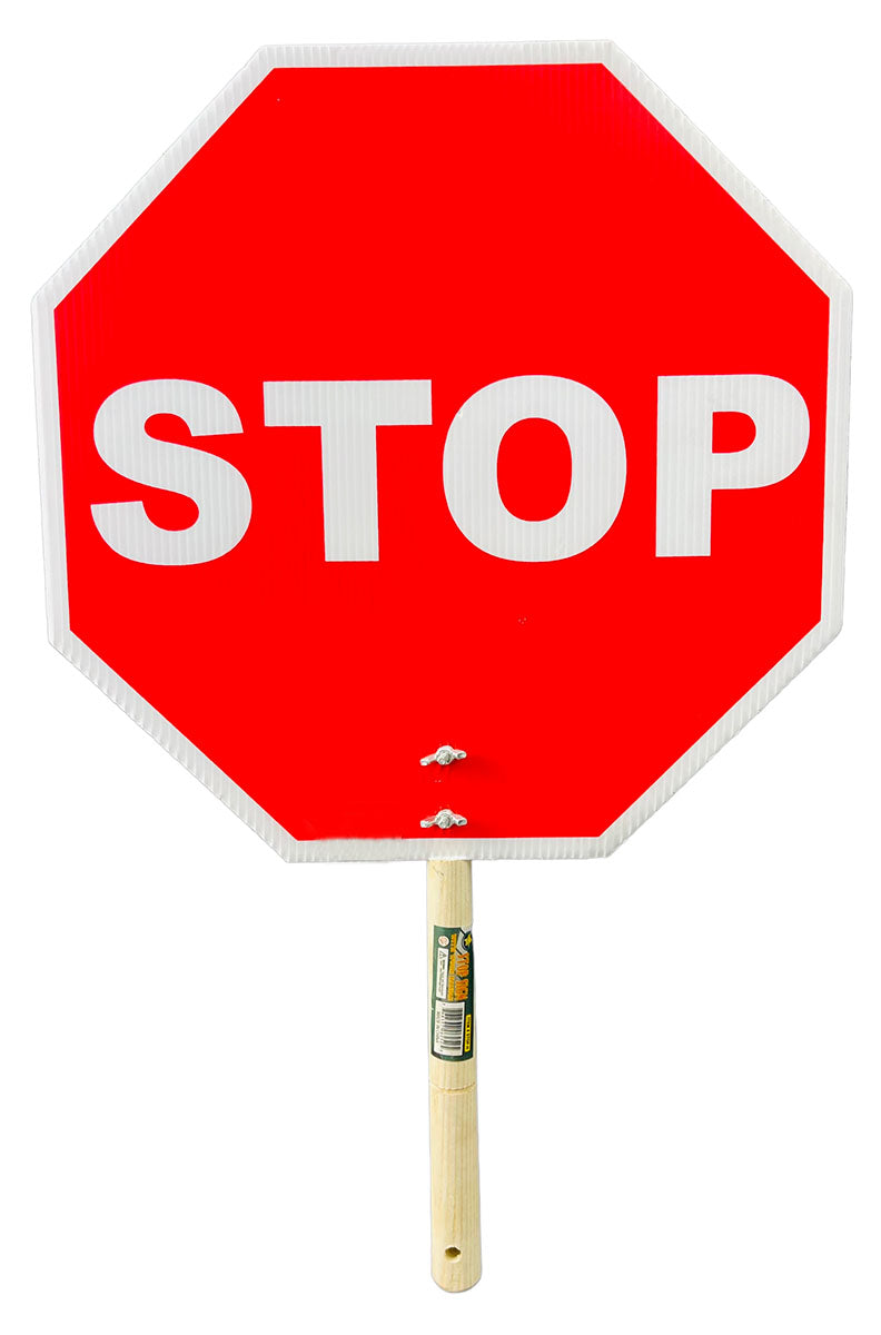 21 Inch, Lightweight Hand-Held Stop Sign In Traditional Octagon Shape - STOP-H - ToolUSA