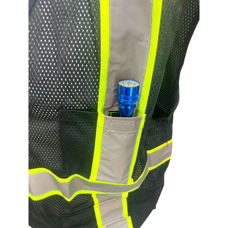 Black High Visibility Safety Vest, XL - SW15-BKA-XL - ToolUSA