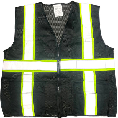 Black High Visibility Safety Vest, XL - SW15-BKA-XL - ToolUSA
