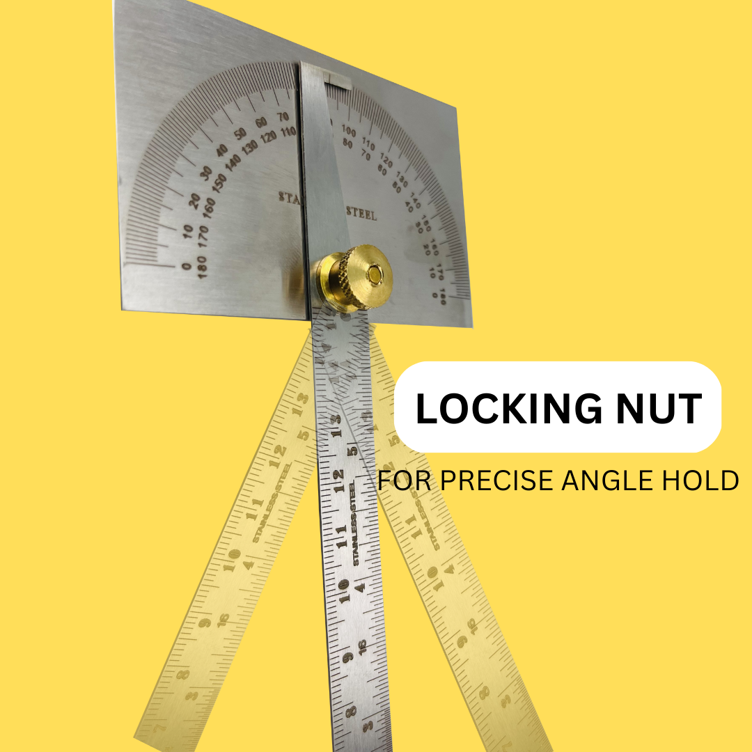 Stainless Steel Protractor with Ruler - TM-12000
