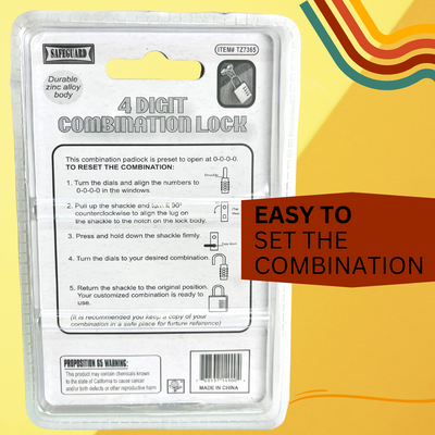 4 Digit Combination Padlock - TZ-14900 - ToolUSA