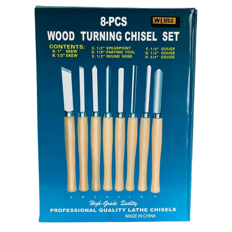 8 Piece Wood Chisel Woodworking Lathe Set - TZ02-07480 - ToolUSA