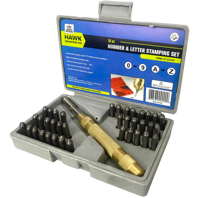 38 Piece Number & Letter Stamping Set - TZ01-09090 - ToolUSA