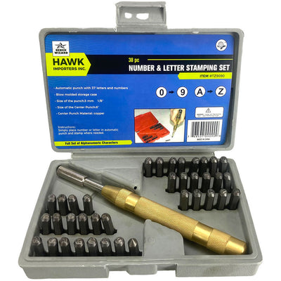 38 Piece Number & Letter Stamping Set - TZ01-09090 - ToolUSA