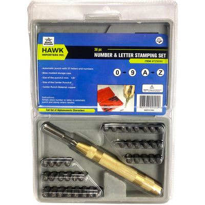 38 Piece Number & Letter Stamping Set - TZ01-09090 - ToolUSA