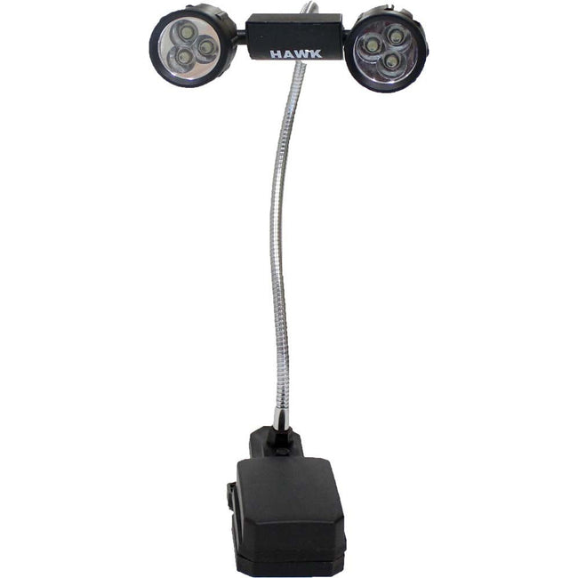 Adjustable Clip-On Work Lamp - Twin 3-LED Rotating Lights & Bendable Neck - FL-18176 - ToolUSA
