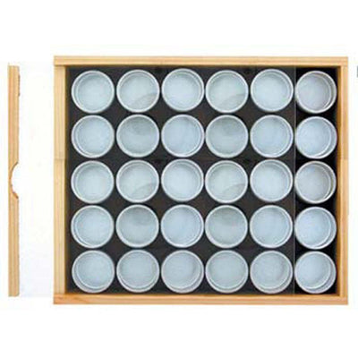 Aluminum Container Set with Clear Plastic Lids in Wooden Case - ToolUSA