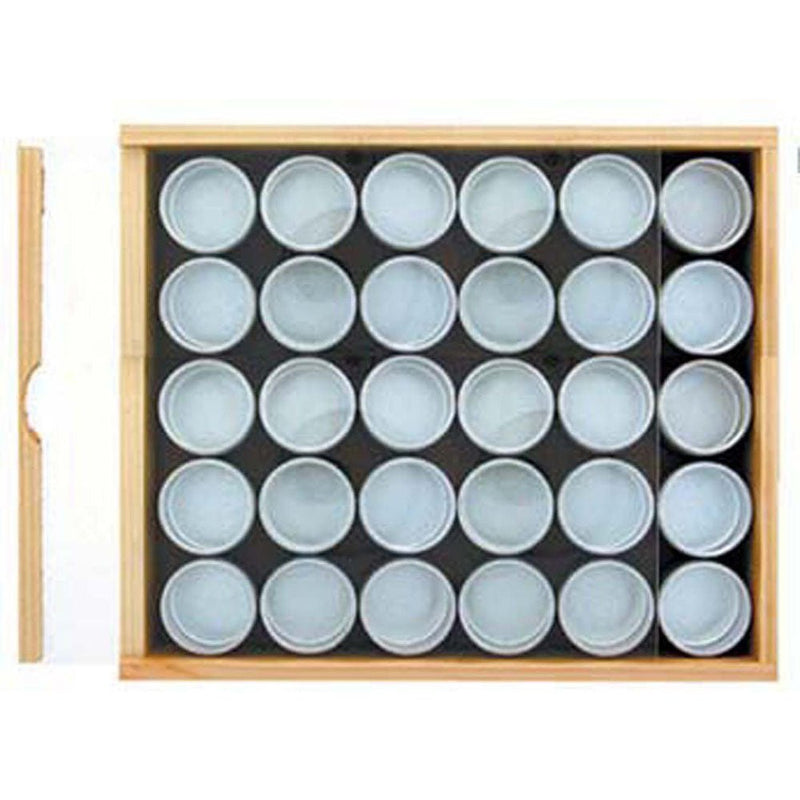 Aluminum Container Set with Clear Plastic Lids in Wooden Case - ToolUSA