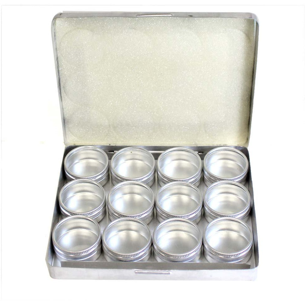 Aluminum Gem Jar Set - 12 Pcs - 1-1/2" Diameter - TJ05-01612 - ToolUSA