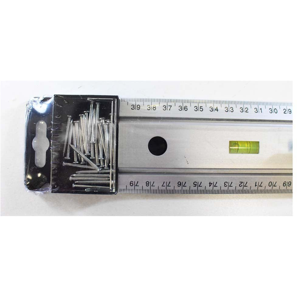 Aluminum Metric Ruler with 2 Sliding Ruler Stops and 2 Center Bubble Levels - TM-97250 - ToolUSA